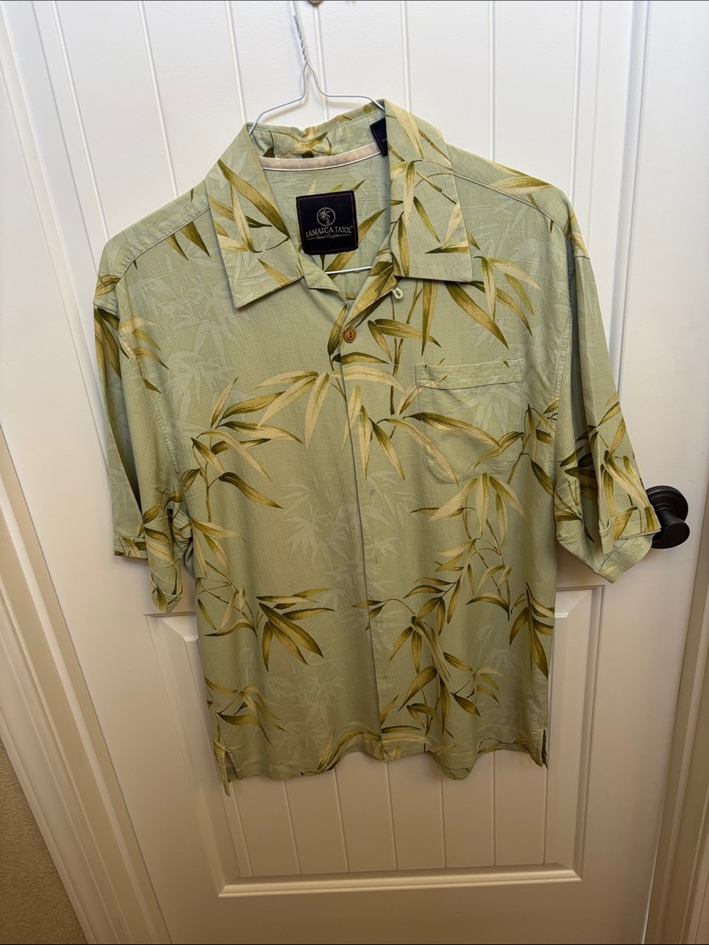 Tommy Bahama Light Green Bamboo-Print Camp Shirt